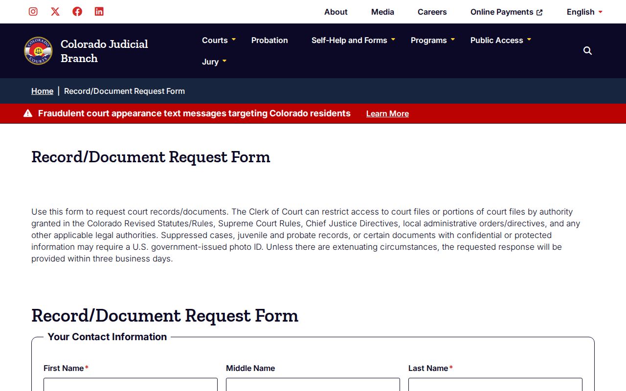 Greeley resident lookup Colorado court record request