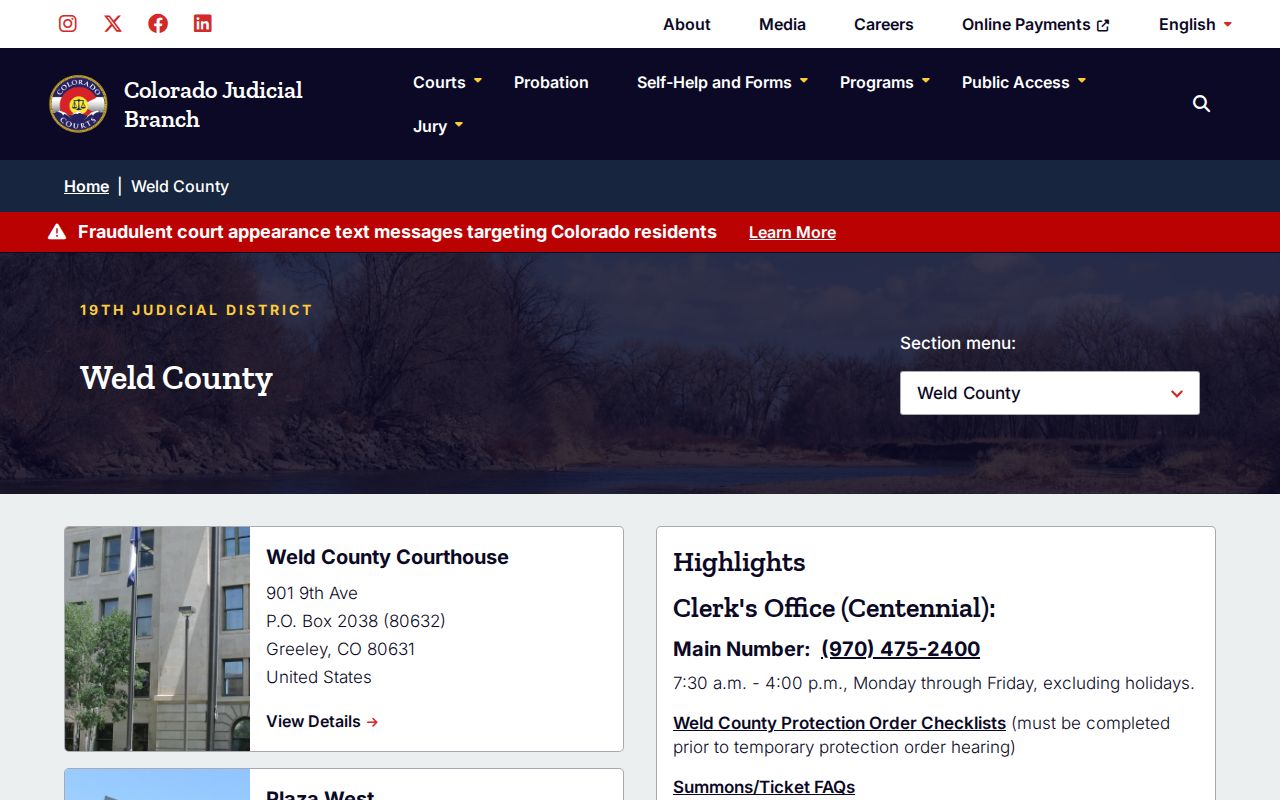Greeley residents directory Weld County court search