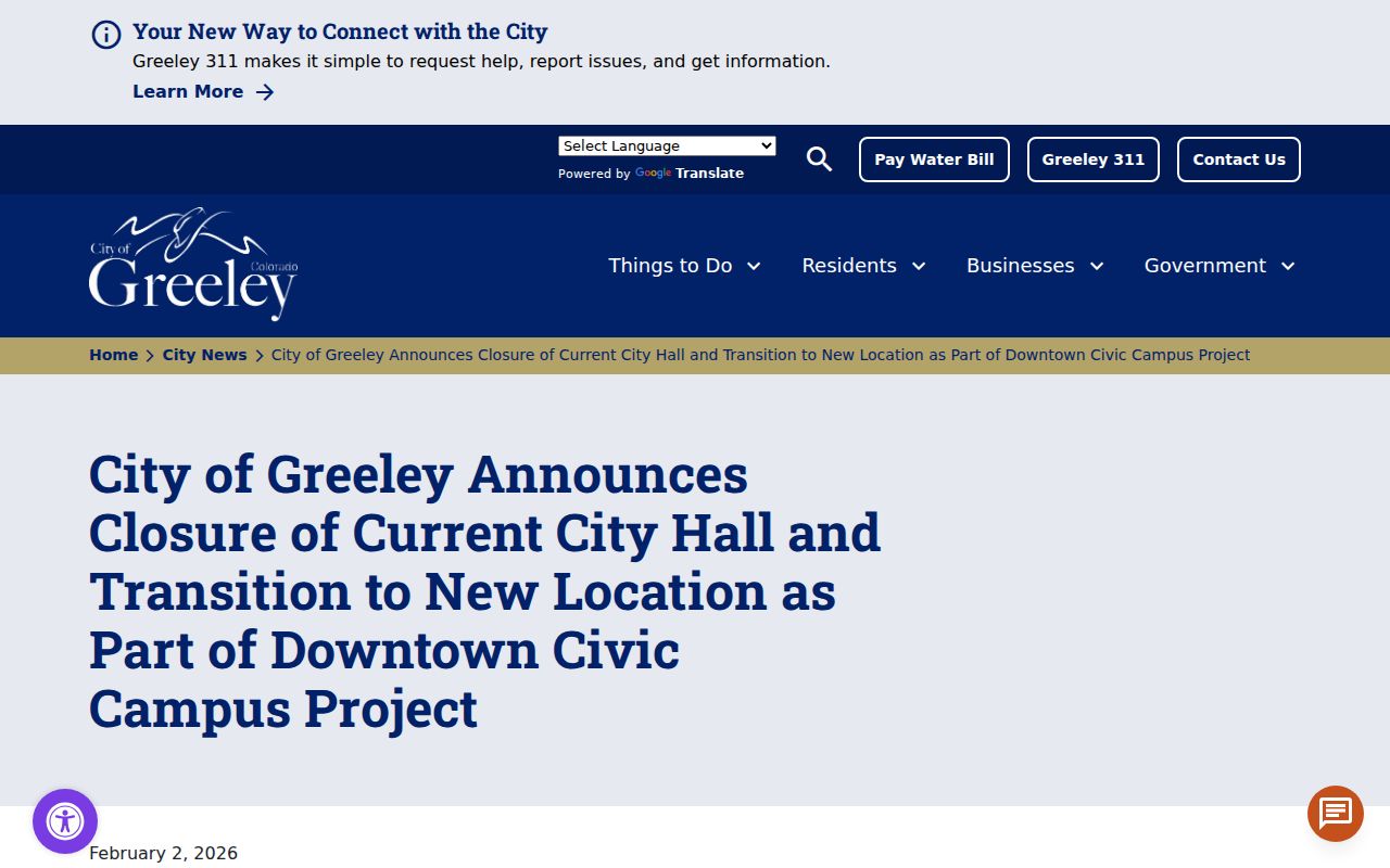 Greeley neighbors city hall transition notice