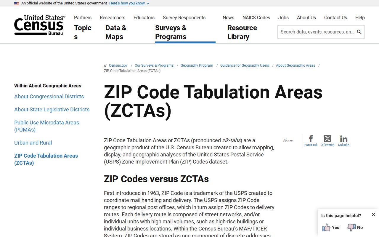 Greeley ZIP code directory Census ZCTA guidance